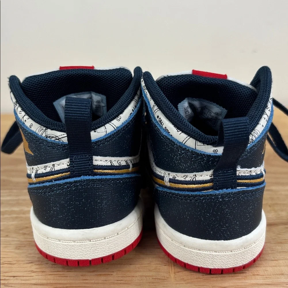 Jordan 1 mid se (td) toddlers' shoes size 6C armoury navy-pale ivory fn1351-400